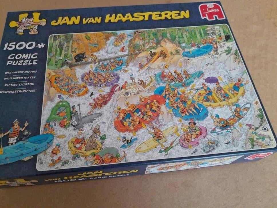 Jan van Haasteren - Wild water raften - 1500 stukjes, Ophalen of Verzenden, Meer dan 1500 stukjes, Gebruikt, Legpuzzel