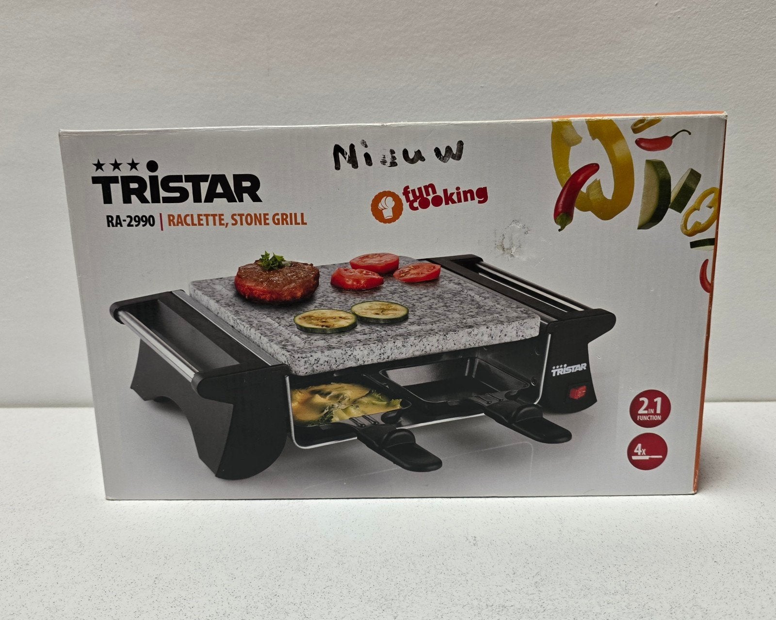 Tristar Raclette Gourmetstel, Stone Grill ,Nieuw!, Ophalen of Verzenden, Nieuw, 4 t/m 7 personen