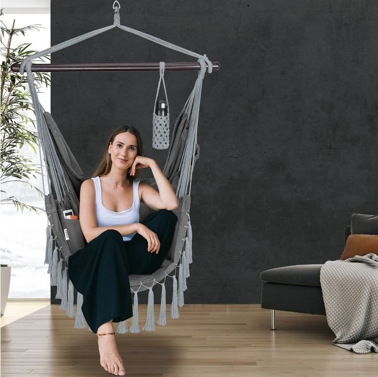 Hangstoel swing Antraciet  170x100x150cm GRATIS BEZORGD!, Verzenden, Overige materialen, Nieuw, Nvt