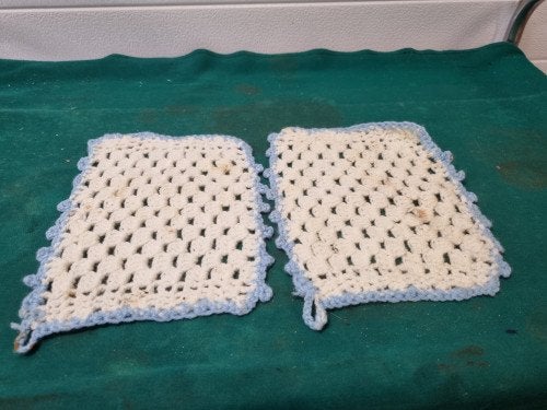 pannenlappen gehaakt vintage, Ophalen of Verzenden, 'T Olde Gre-j, Info@toldegrej.nl, Endepoelstraat 20f Didam