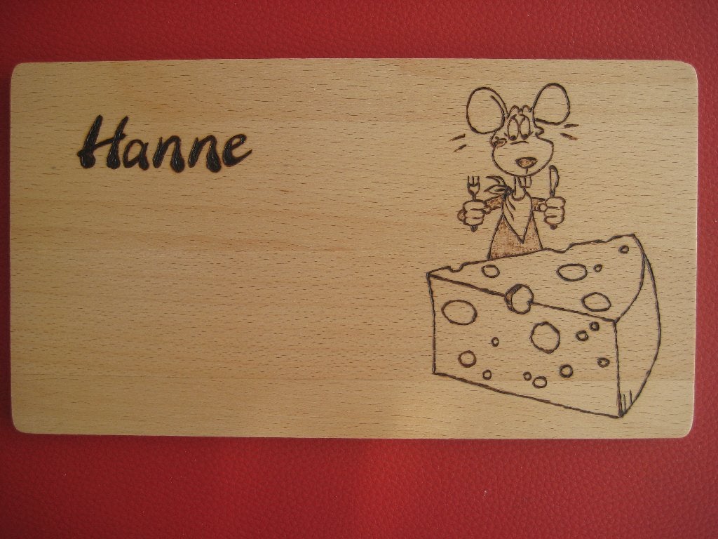 ontbijt / snij / naam plankje - creamar PYROGRAFIE, Hout, Snij-/serveerplank, Nieuw, Ophalen of Verzenden