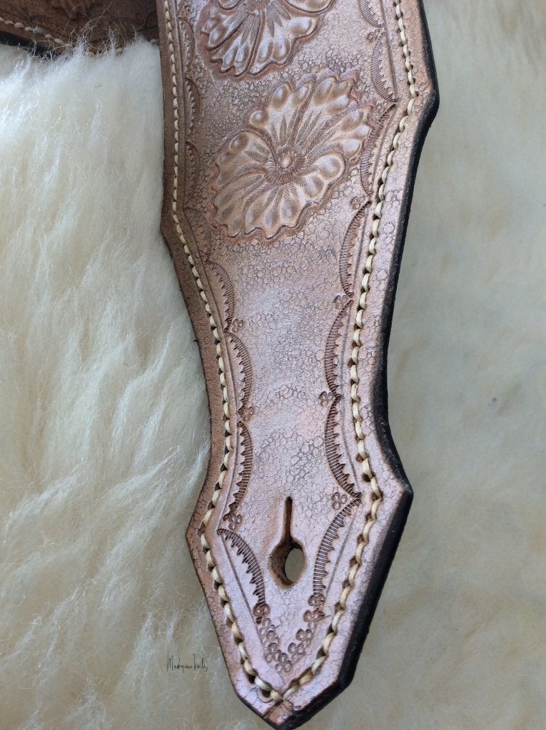 Gitaarband lederen GB003 tuigleer guitarstrap western bloem, Muziek en Instrumenten, Instrumenten | Toebehoren, Verzenden, Nieuw