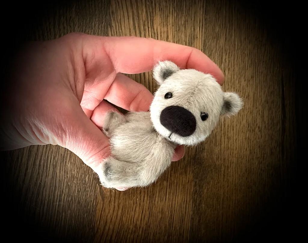 Mini teddy beer Teddybeer handgemaakt beweegbaar pop bear, Verzenden, Nieuw, Stoffen beer, Overige merken