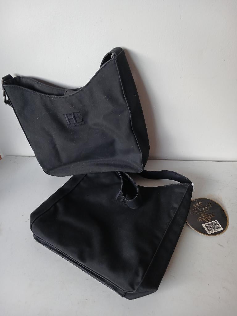 2 Perry Ellis designer handtas zwart ca. 25*27 cm., Sieraden, Tassen en Uiterlijk, Tassen | Damestassen, Verzenden, Nieuw, Zwart