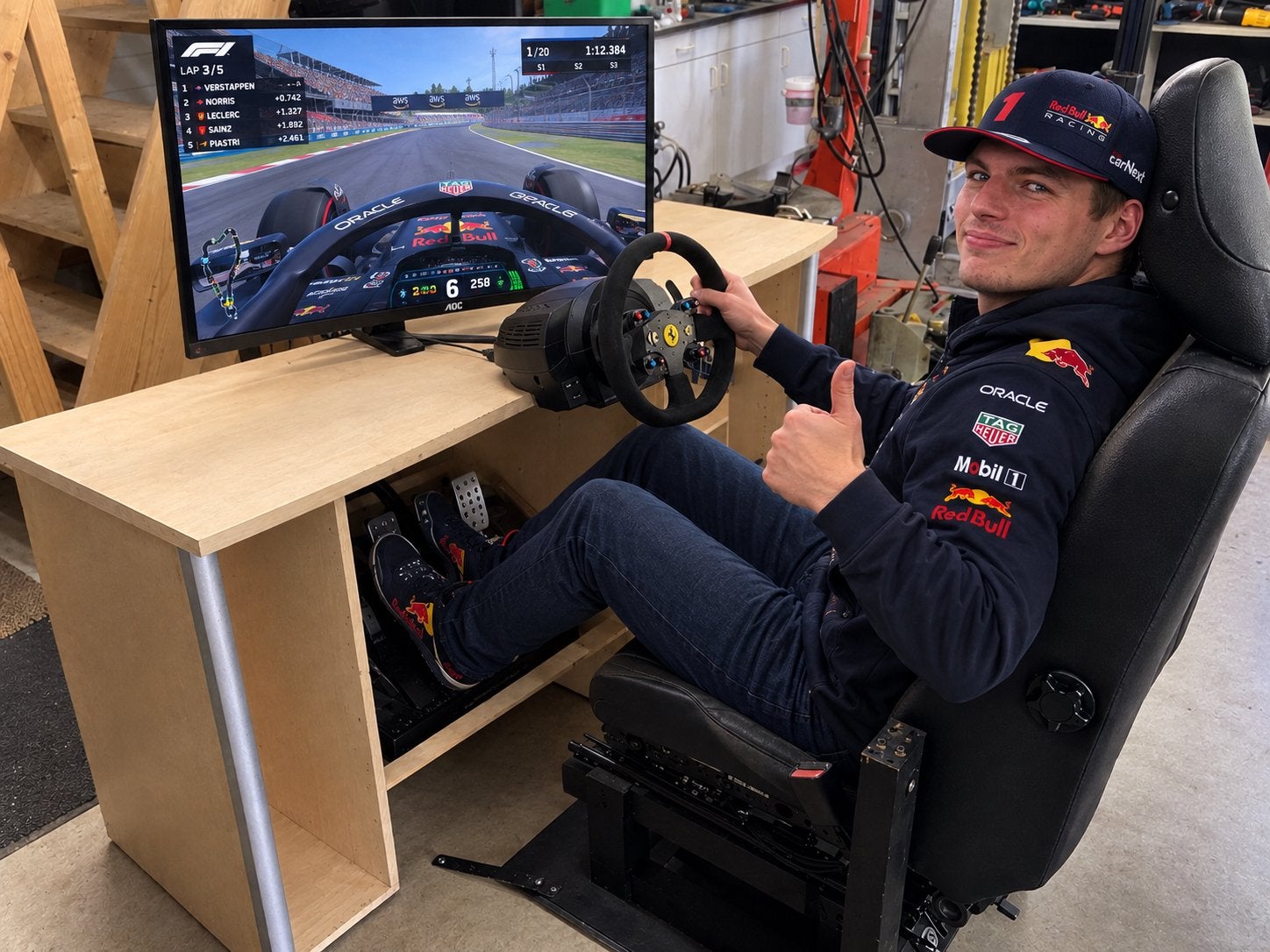 T300 Ferarri Alcantara + TLCM sim race setup, Ophalen, Zo goed als nieuw