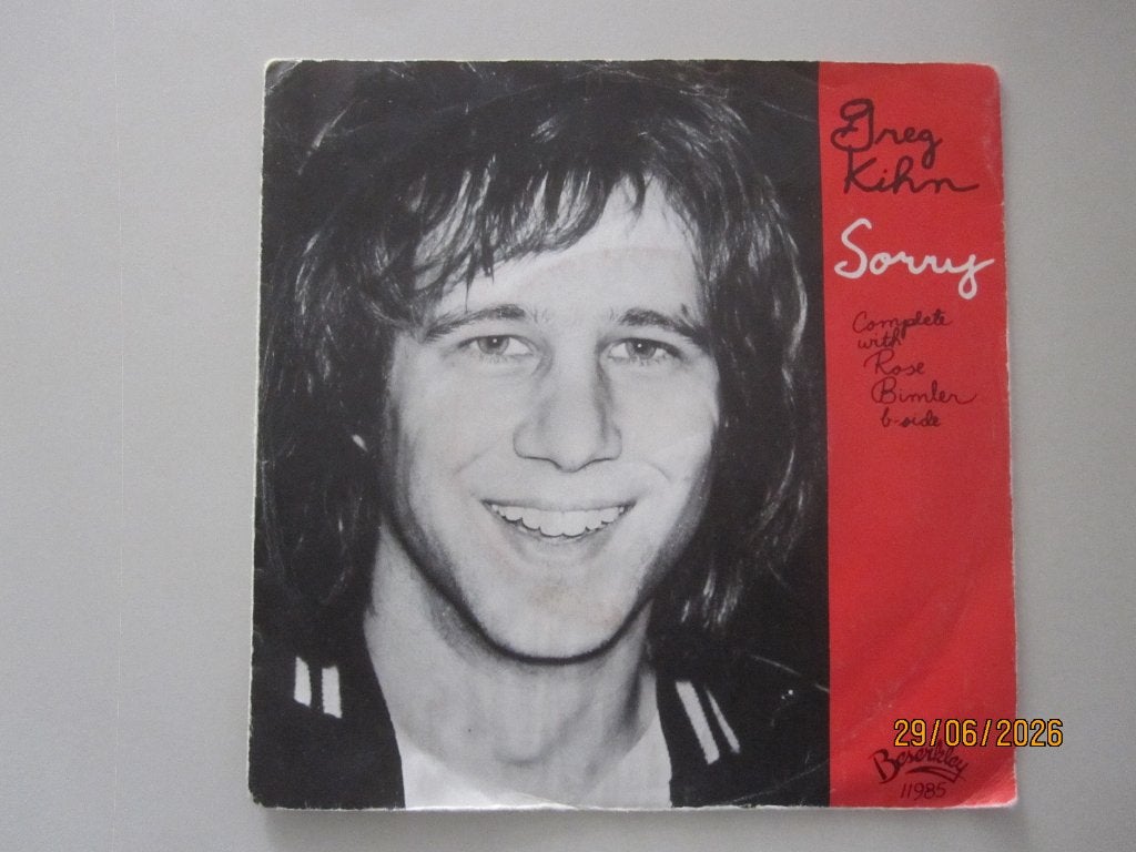 GREG KIHN -  sorry - vinyl 7", Gebruikt, 7 inch, Ophalen of Verzenden, Rock en Metal