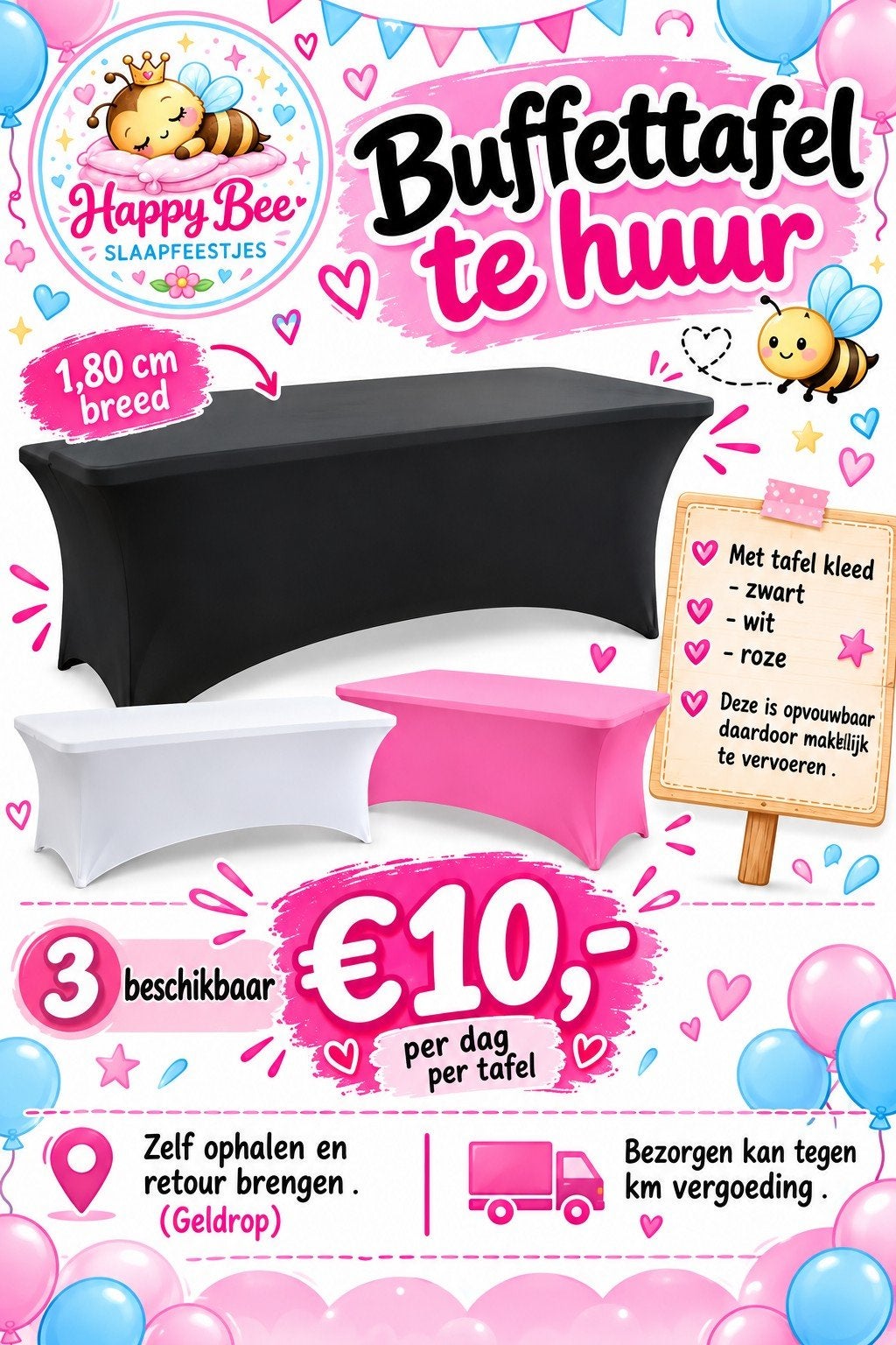 buffet tafels te huur, Ophalen, Zo goed als nieuw