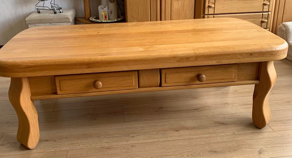 Blank eiken salontafel, Huis en Inrichting, Ophalen, Gebruikt, 100 tot 150 cm, 50 tot 100 cm
