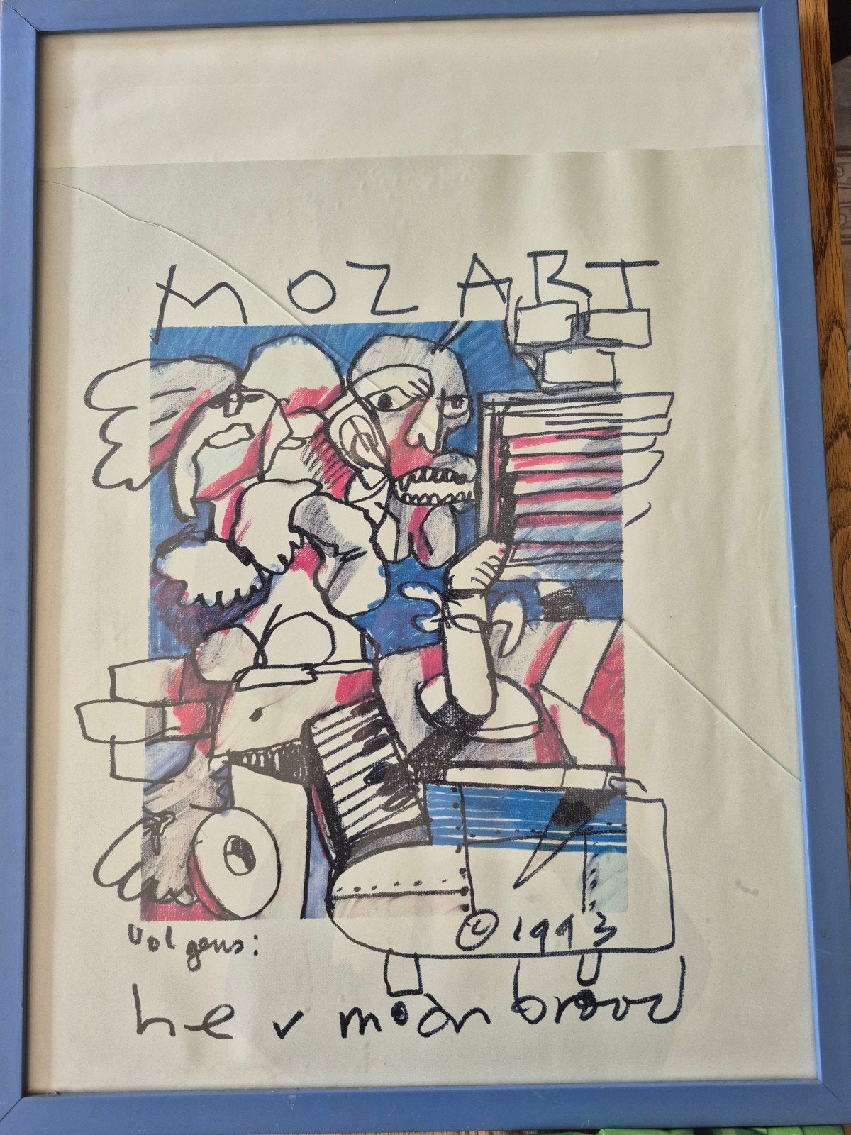 Herman Brood litho - Mozart (gesigneerd  1993), Ophalen