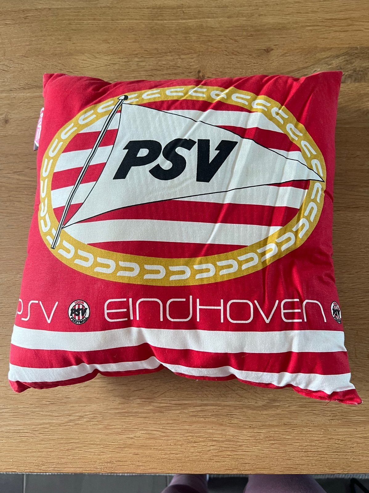 PSV kussen - Rood/Wit met clublogo, Overige merken, Gebruikt, Meerkleurig, Met print