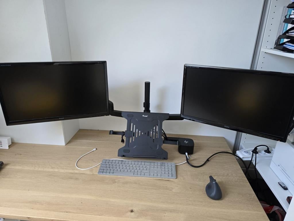 Equip dubbele monitorarm / laptopstandaard - verstelbaar, Computers en Software, Monitoren, Ophalen, 60 Hz of minder