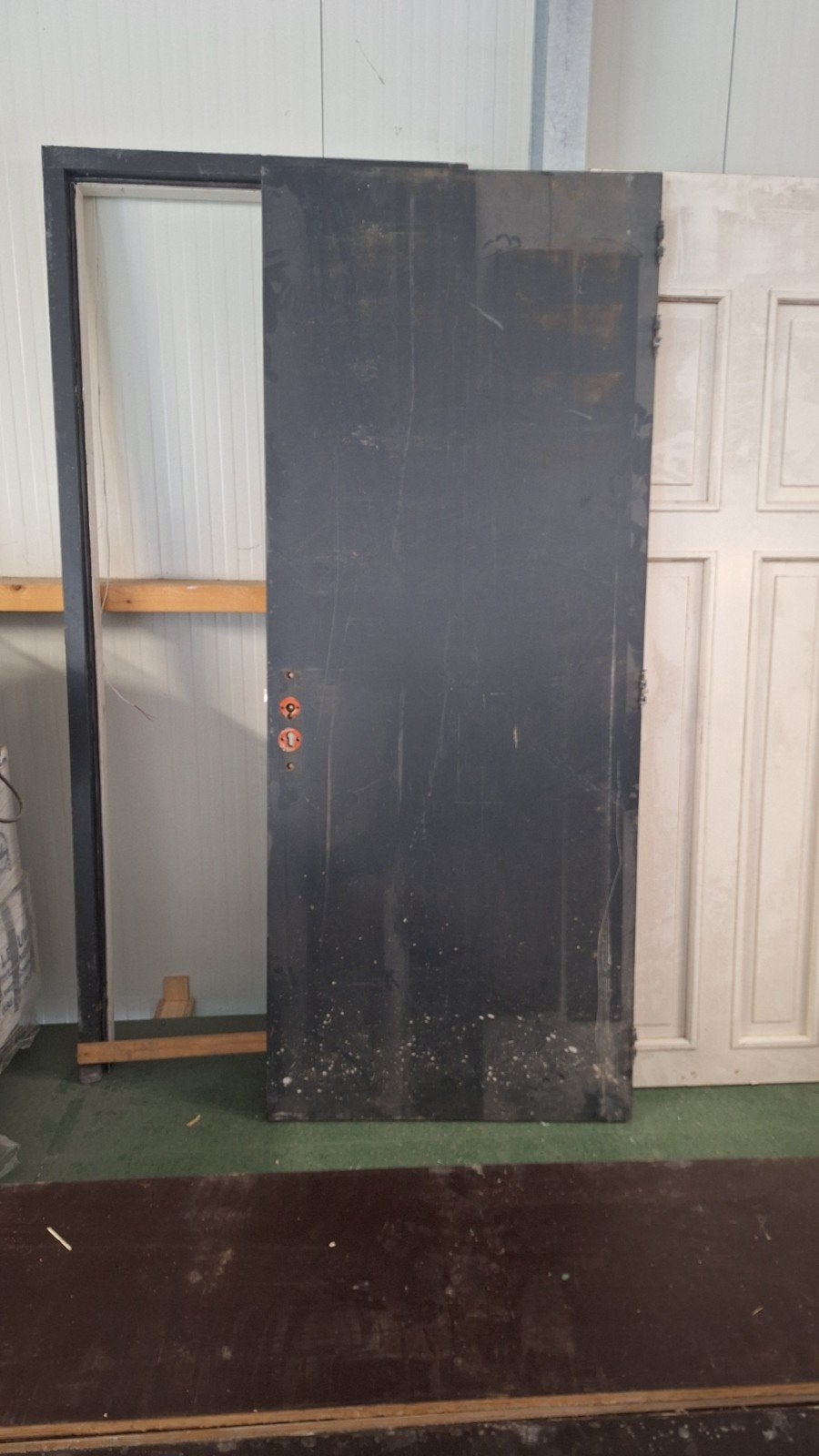 Meranti deur met kozijn., Deurkozijn, 225 cm of meer, Hout, Ophalen