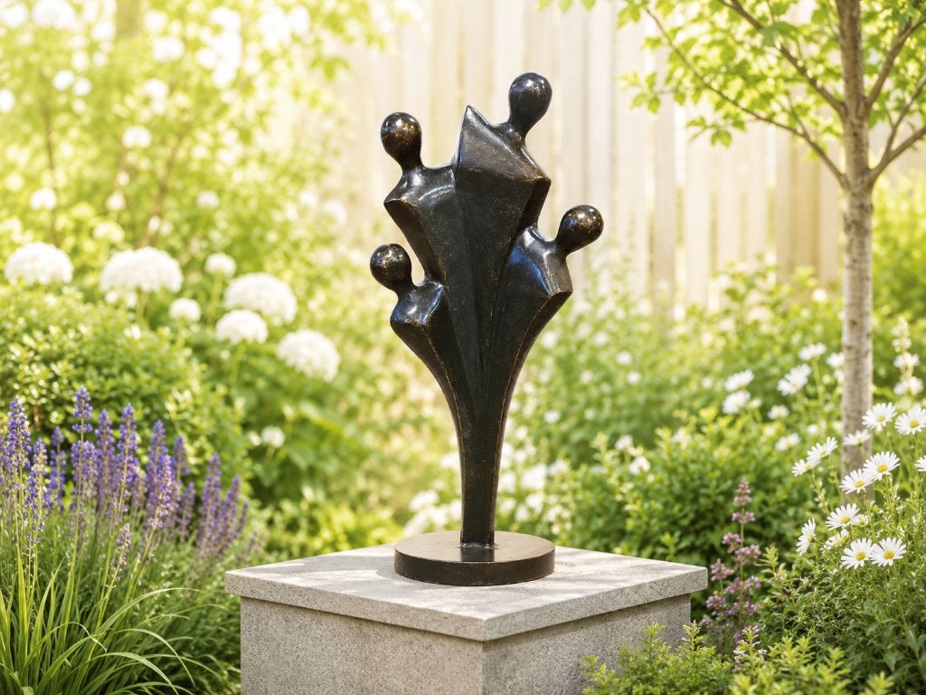bronzen beeld / abstracte FAMILIE / 4 personen, Nieuw, Info@huisentuindecoratiemarie.nl, Mensenbeeld, Huis en tuin decoratie marie