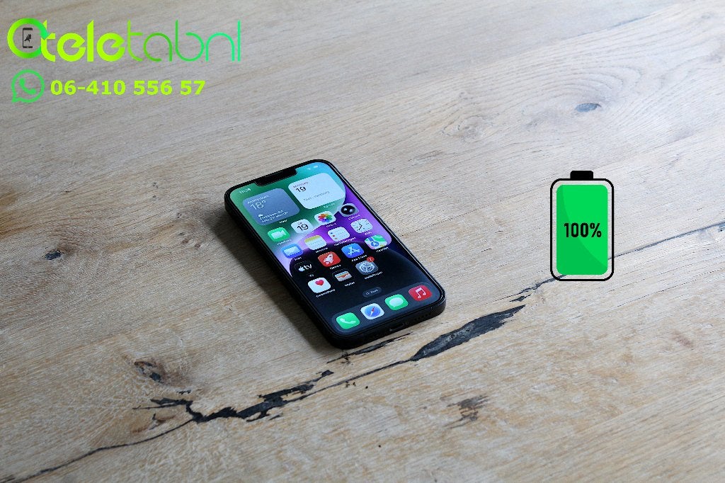 Apple iPhone 14 - 128GB - Zwart | Nieuwe batterij | Garantie, Apple, Zwart, Refurbished, Ophalen of Verzenden