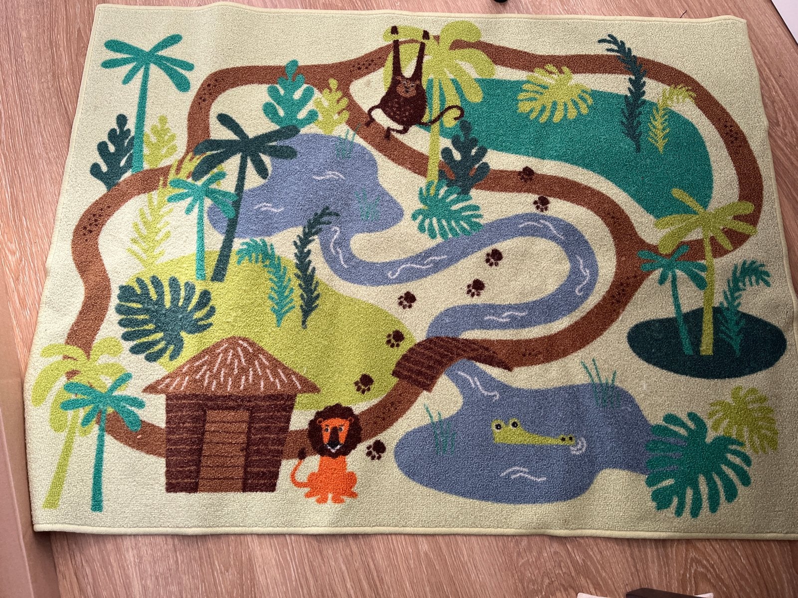 IKEA Djungelskog vloerkleed 133x100cm met antislip, Huis en Inrichting, Ophalen of Verzenden, Zo goed als nieuw, Kinderkamer, Rechthoekig