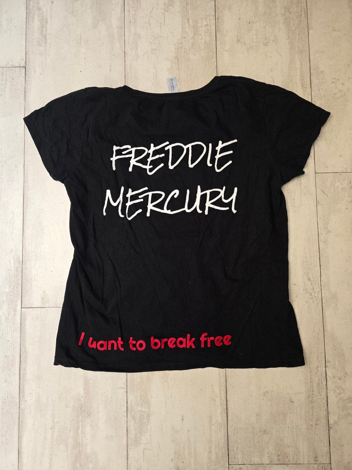 Freddie Mercury T-shirt - Zwart - Maat L, Zwart, Maat 42/44 (L), Korte mouw, Gedragen