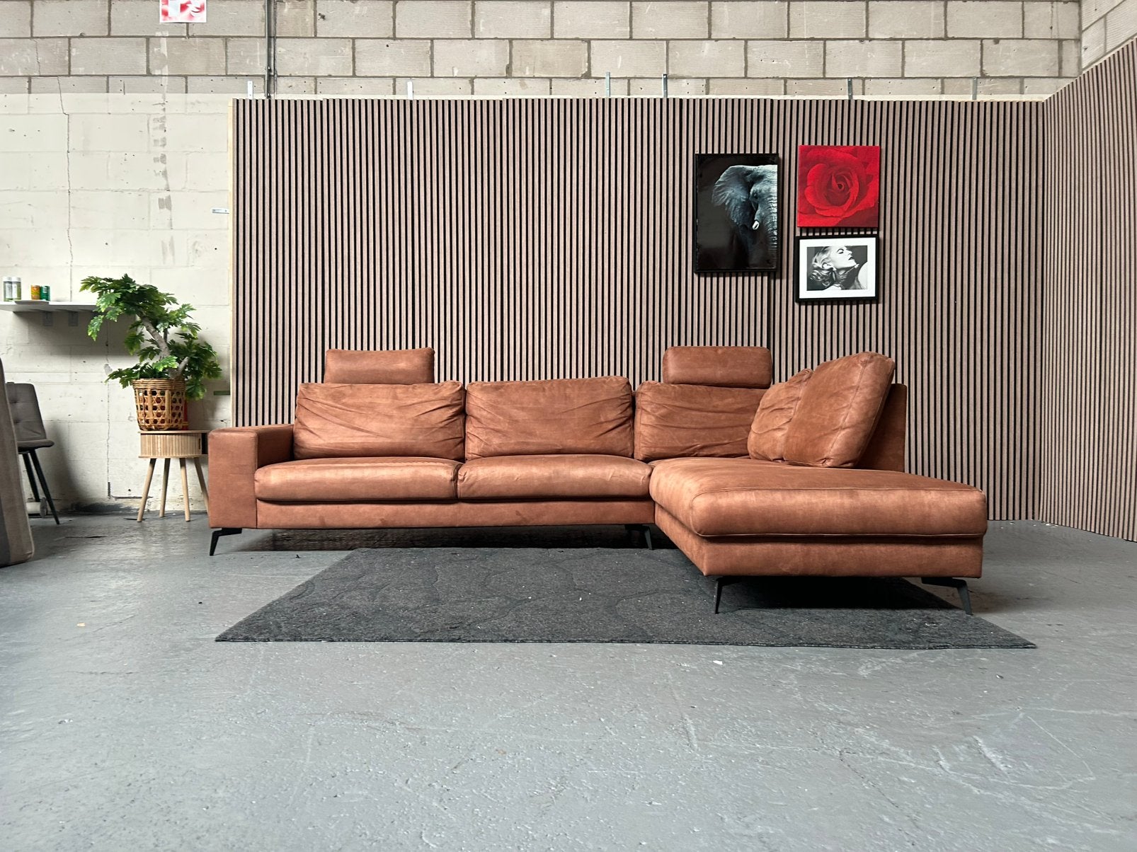 GRATIS LEVERING Hoekbank Cognac Microleder 290X210 GEREINIGD, Huis en Inrichting, Banken | Bankstellen, Hoekbank, Ophalen of Verzenden