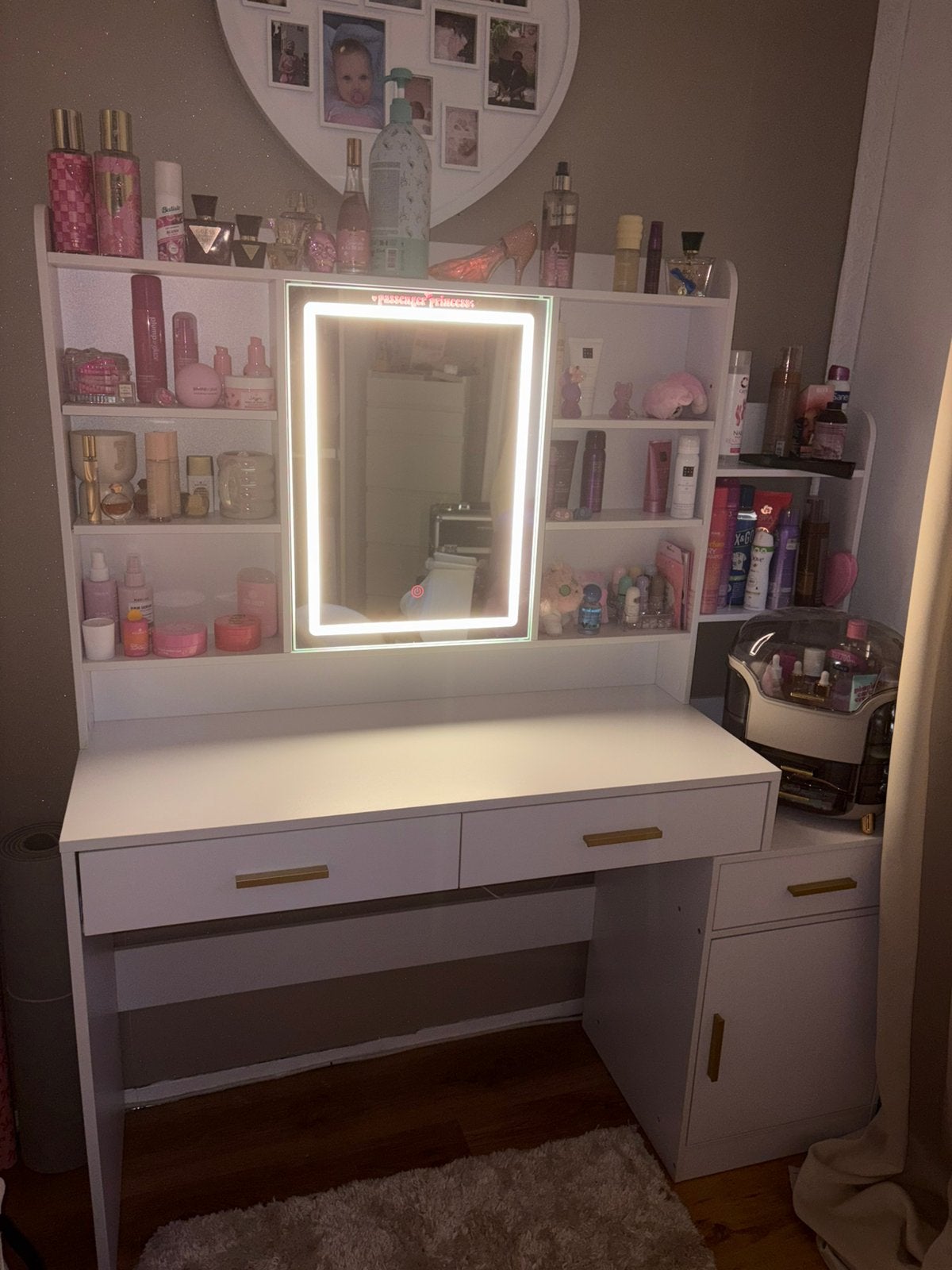 Make-up tafel met LED, Ophalen, 50 tot 100 cm, Zo goed als nieuw, Minder dan 100 cm