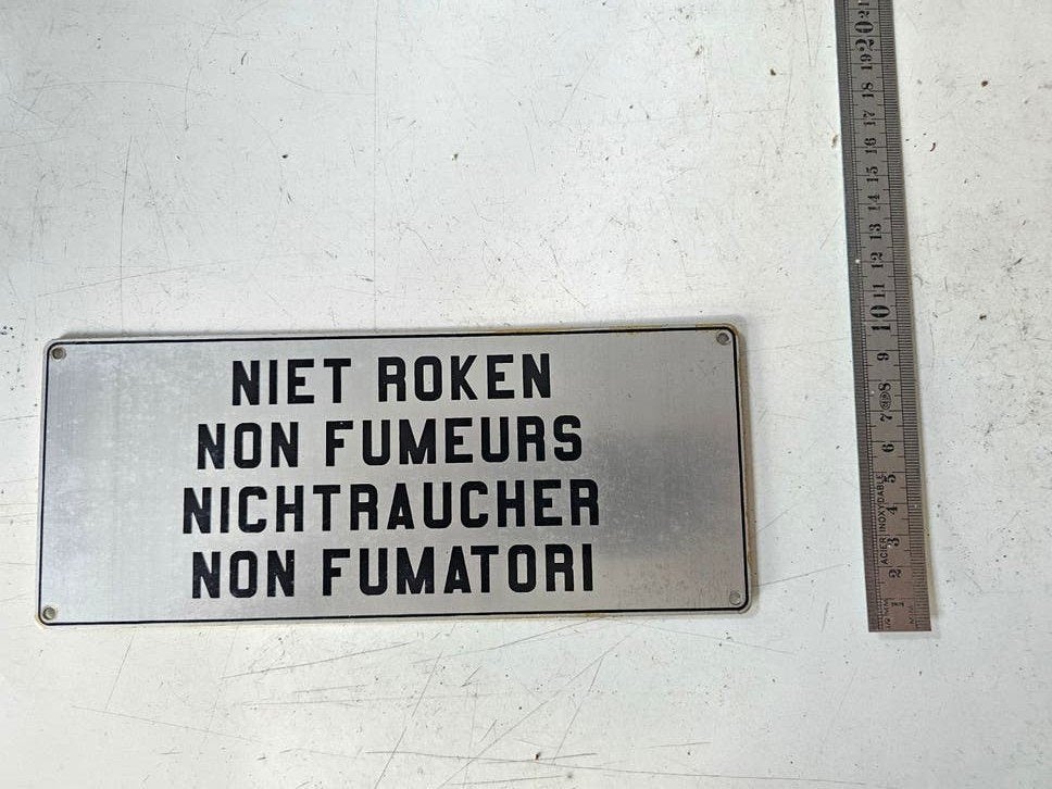 NS 'Niet Roken' bord uit treinstel - Vintage spoorweg item, Verzamelen, Spoorwegen en Tramwegen, Ophalen of Verzenden
