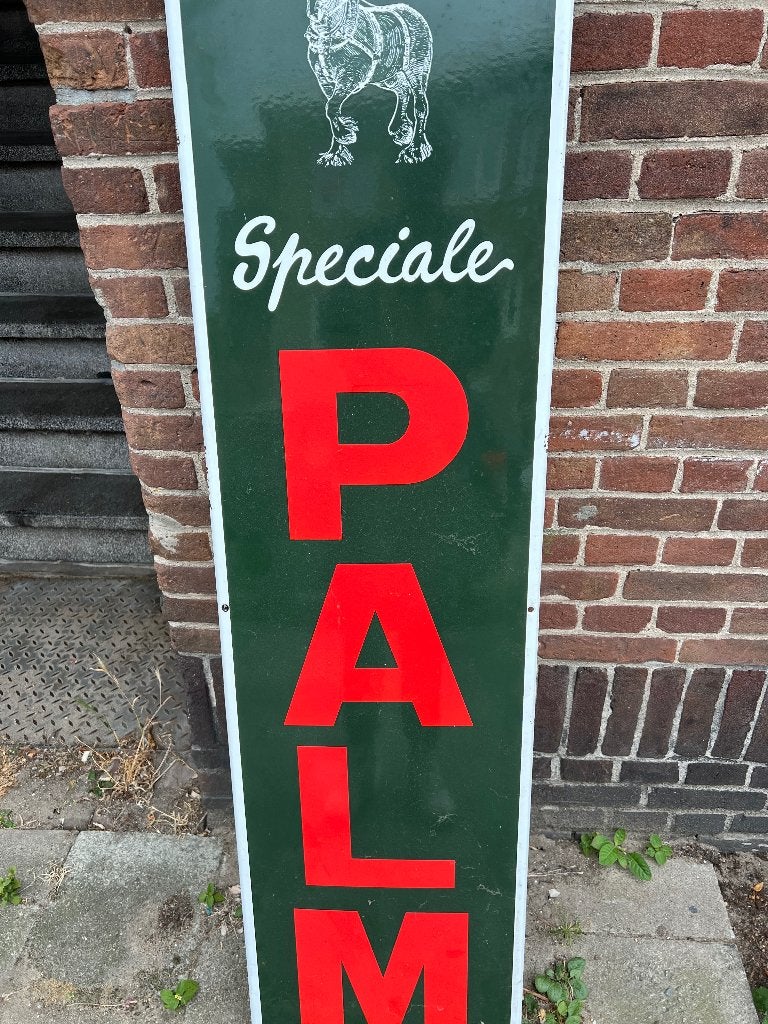 Vintage Palm Speciaal Emaille Reclamebord, Ophalen, Gebruikt, Reclamebord, Plaat of Schild, Palm