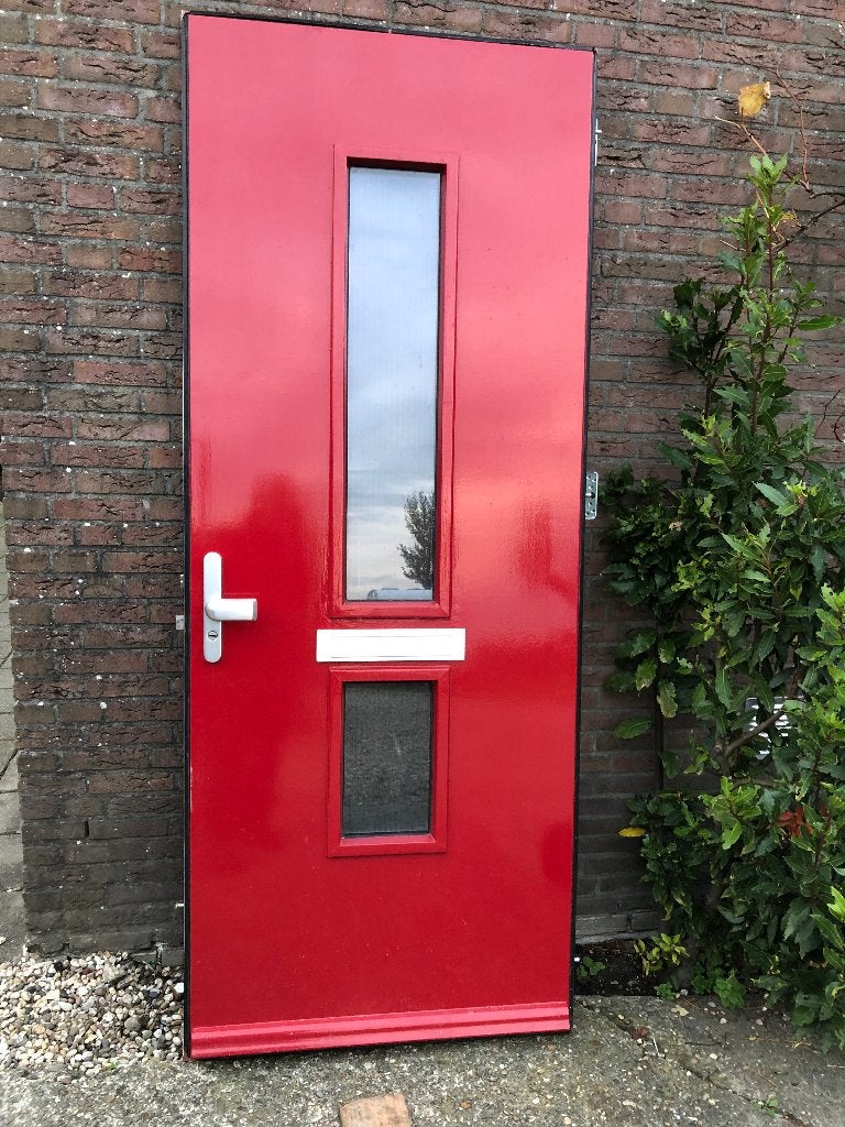 |Hardhouten voordeur| buitendeur|| dubbelglas| 233,7X93|, Ophalen, Gebruikt, 80 tot 100 cm, 215 cm of meer