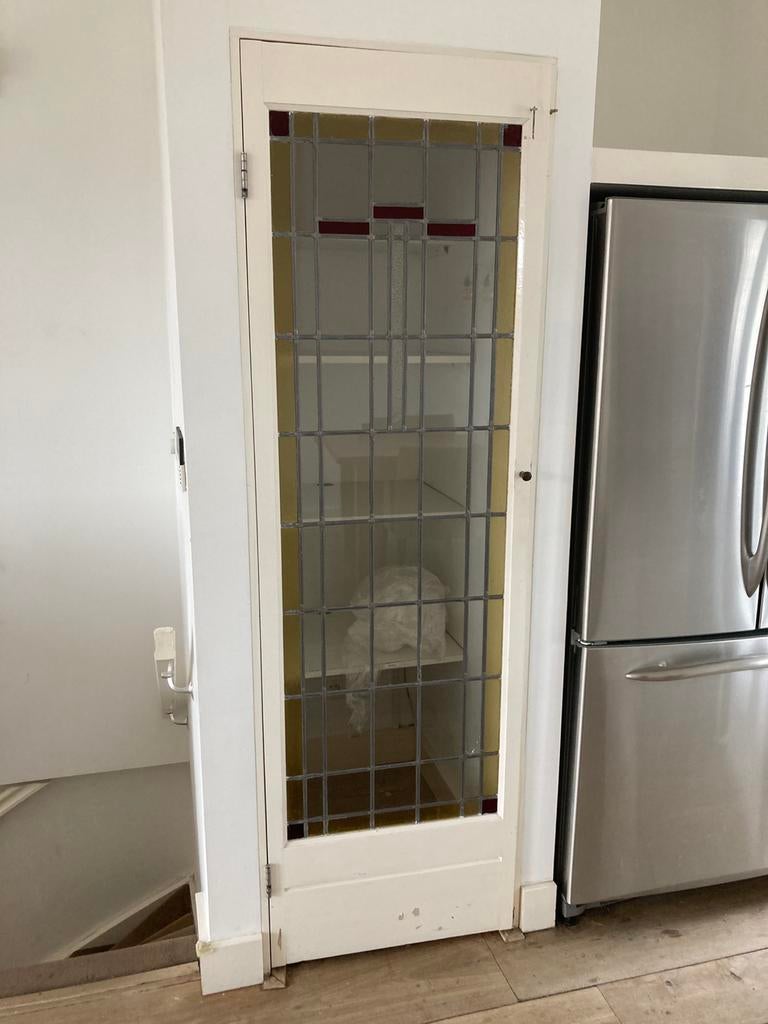 Glas in lood deur, Ophalen, Binnendeur, 200 tot 215 cm, Glas