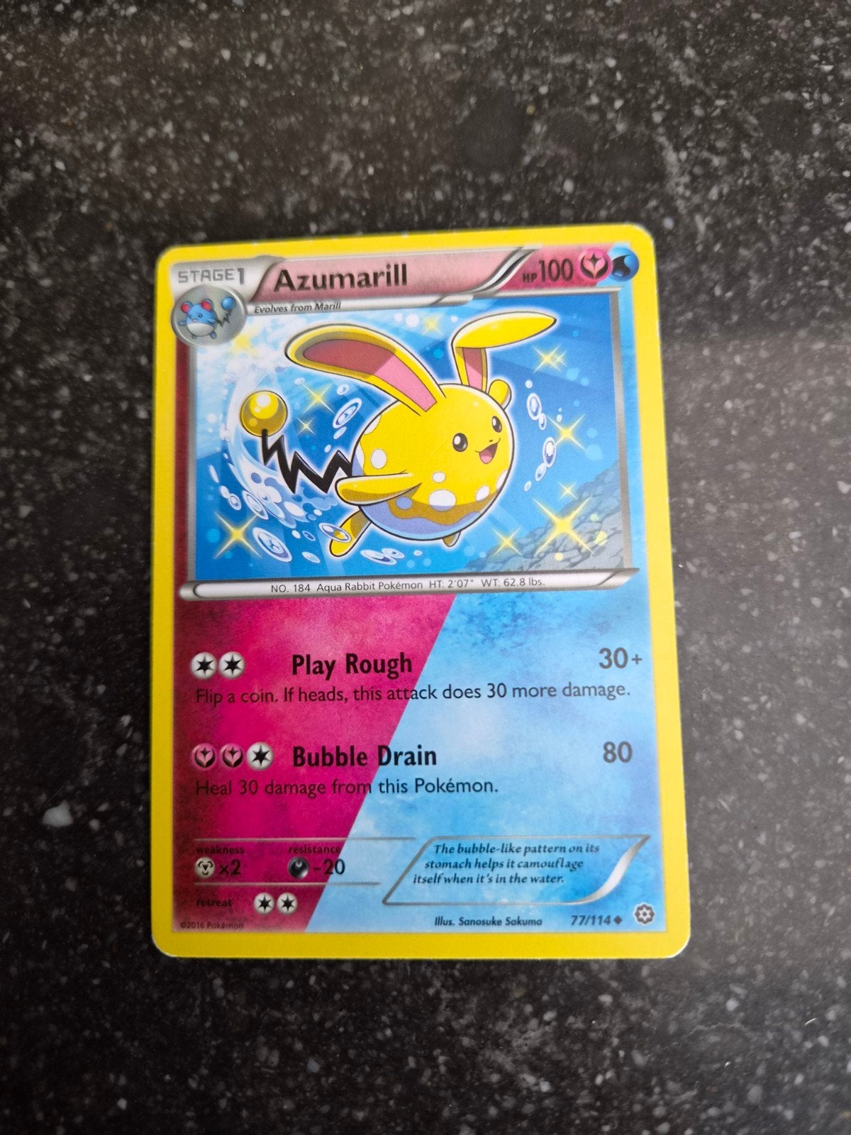 Pokémon Kaart Azumarill 77/114 - Zo goed als nieuw, Ophalen of Verzenden, Zo goed als nieuw, Losse kaart