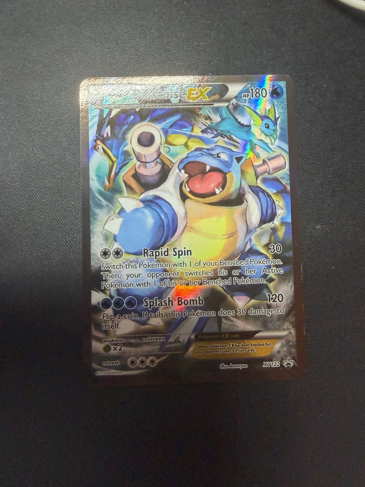 Blastoise EX XY122 Full Art Promo Pokémon Kaart, Ophalen of Verzenden, Zo goed als nieuw, Losse kaart, Foil