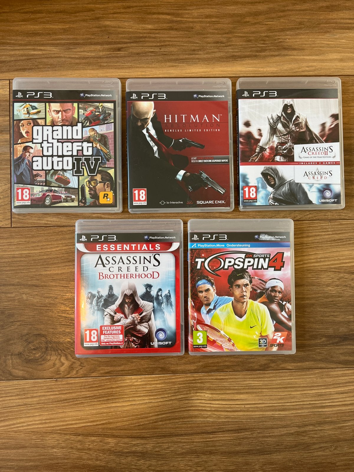 PlayStation 3 – GTA IV, Hitman, Assassin’s Creed, Top Spin 4, Avontuur en Actie, Vanaf 18 jaar, 1 speler, Ophalen of Verzenden