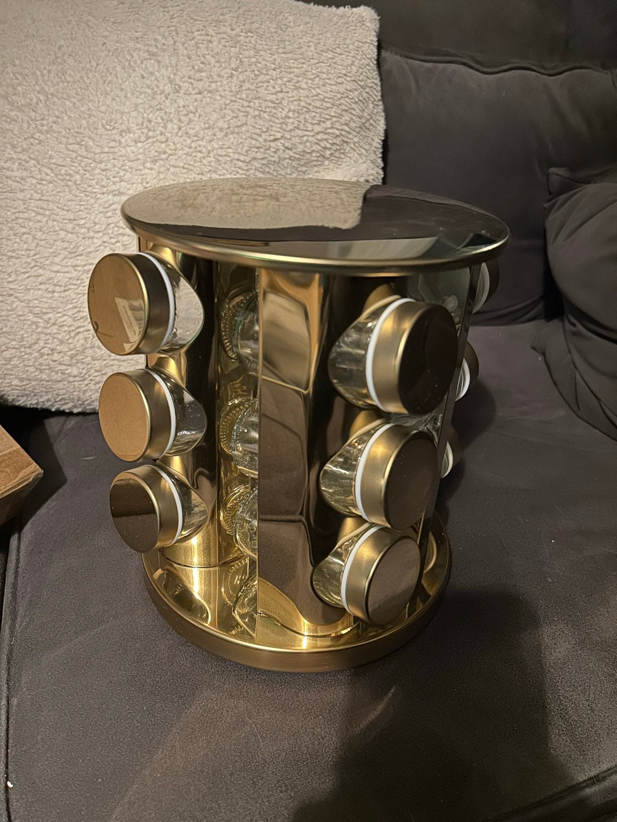 Kruiden carrousel met 12 potjes - Goudkleurig, Overige typen, Goud, Nieuw, Ophalen of Verzenden