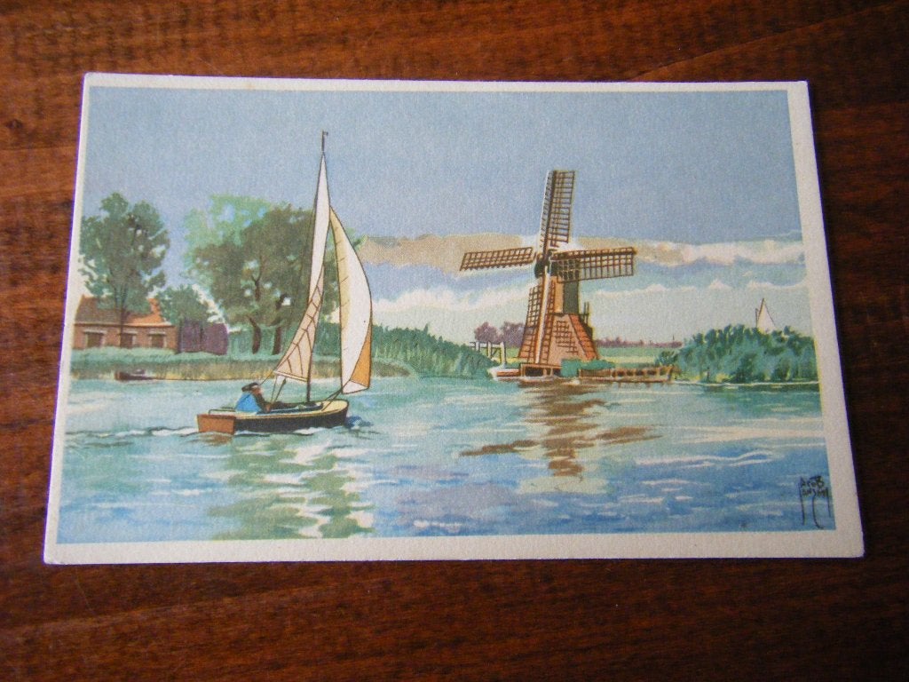 W43 - Friesland - Zeilen - Molen - Mooi/Oud, Ophalen of Verzenden, 1940 tot 1960, Friesland