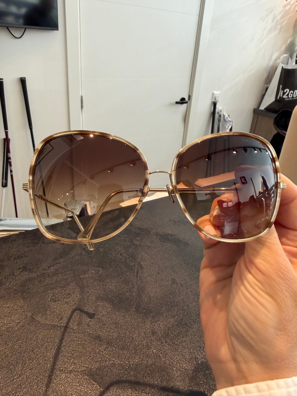 DITA BLUEBIRD TWO Titanium Oversized Zonnebril Dames, Overige merken, Gebruikt, Zonnebril, Bruin