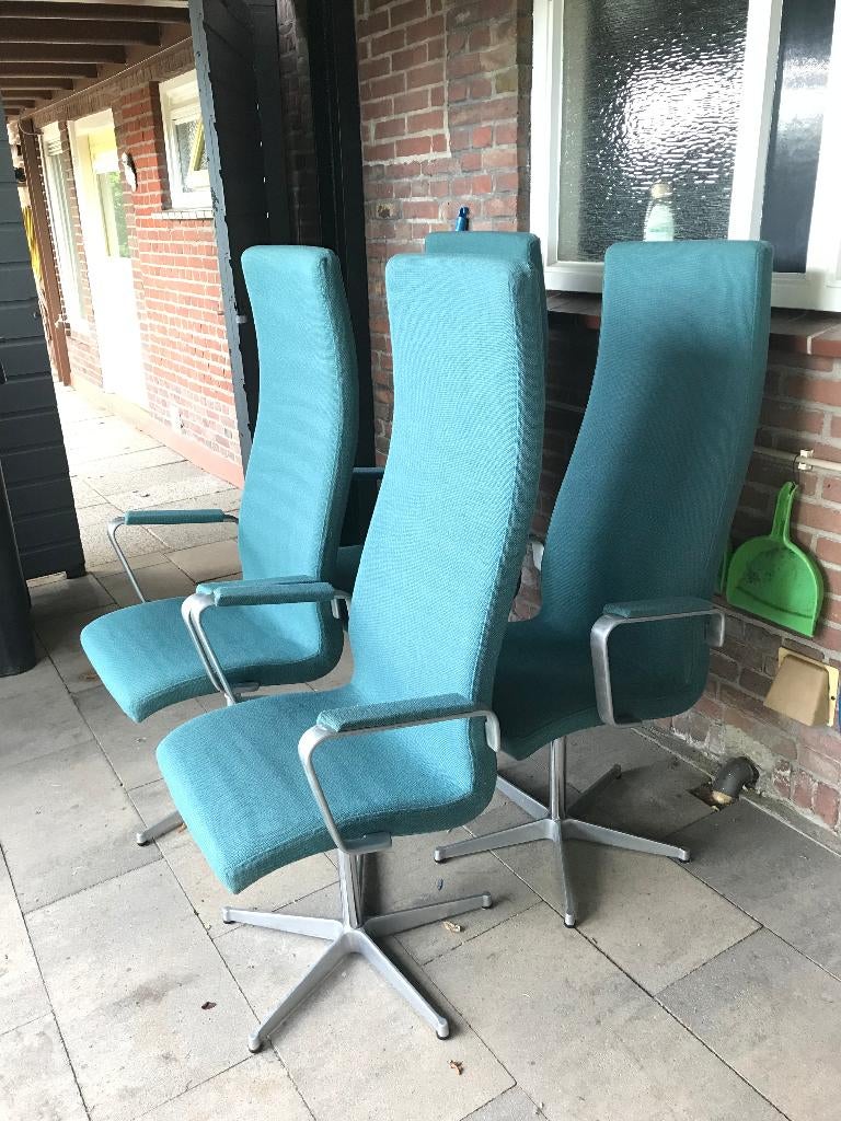 4 Fritz Hansen Oxford high back chair design stoel vintage, Gebruikt, Ophalen of Verzenden, Nvt, Eén