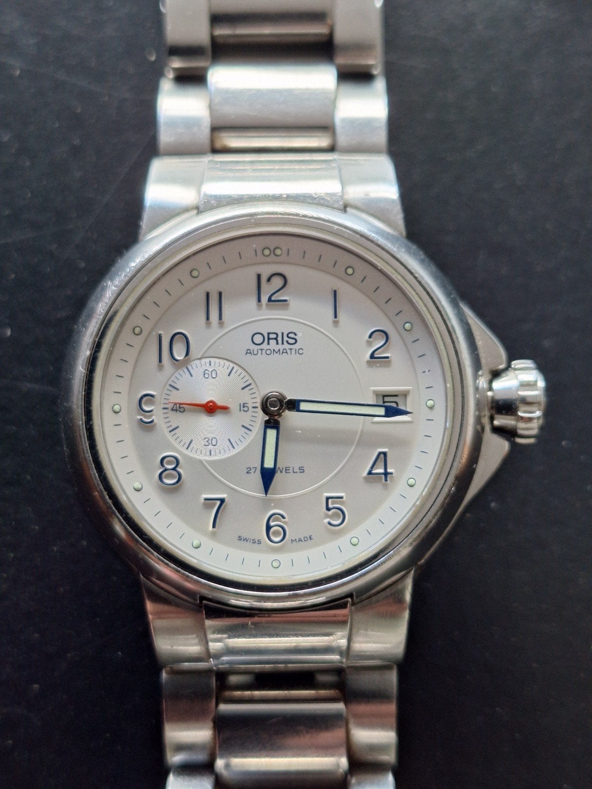 Oris 7496 Automatic 27 jewels Swiss made Herenhorloge, Overige merken, Staal, Gebruikt, Staal
