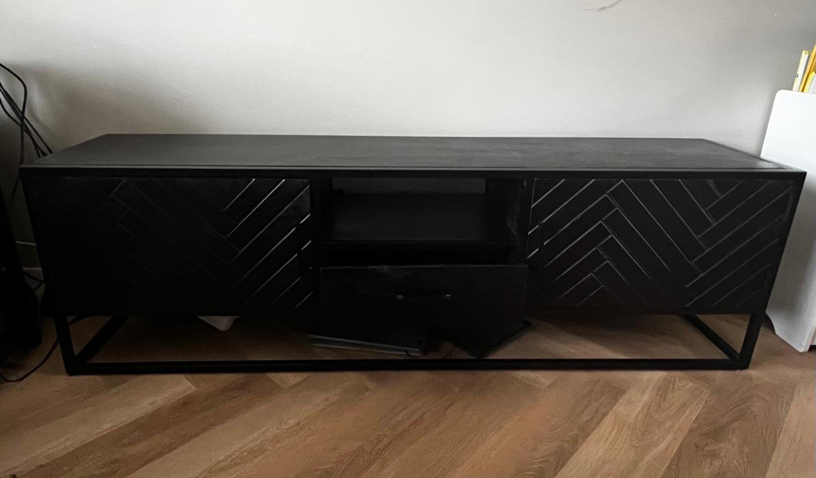 Tv meubel mango hout zwart, Huis en Inrichting, Ophalen, 150 tot 200 cm, Zo goed als nieuw, Minder dan 100 cm
