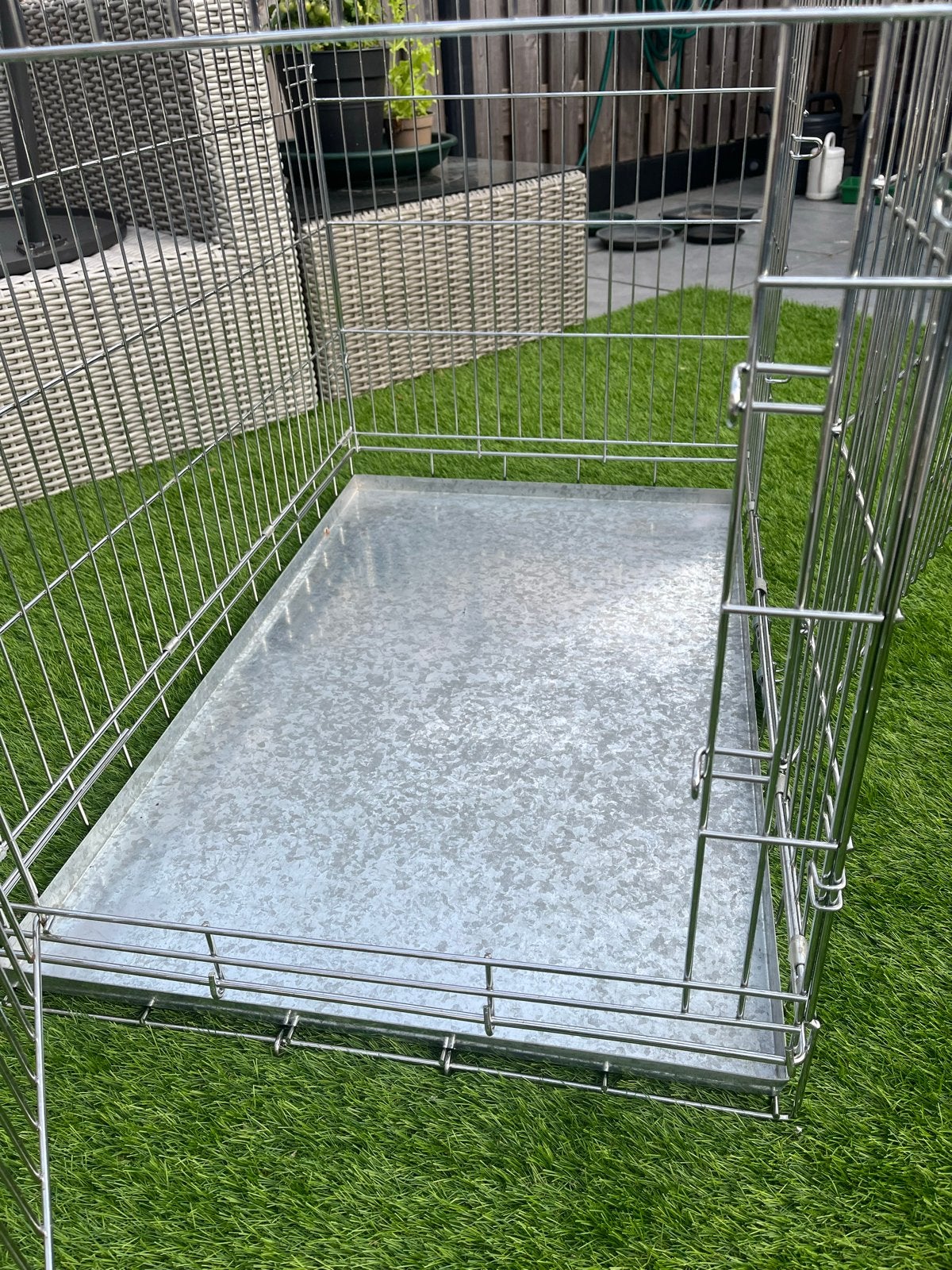 Verchroomde Honden/katten bench 90x56,5x65 inklapbaar, Dieren en Toebehoren, Hondenbenches, Ophalen, Zo goed als nieuw