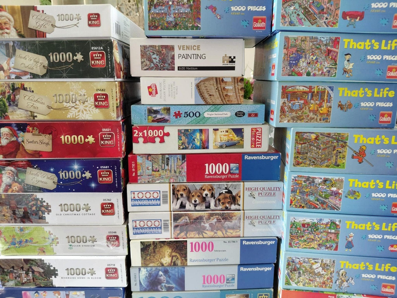 28 x puzzels diverse, Ophalen, 500 t/m 1500 stukjes, Zo goed als nieuw