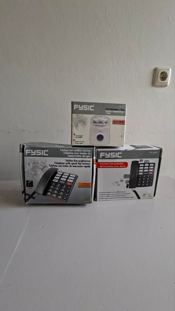 Fysic Telefoon voor senioren met snelkies en extra bel, Ophalen, Nieuw, 2 handsets