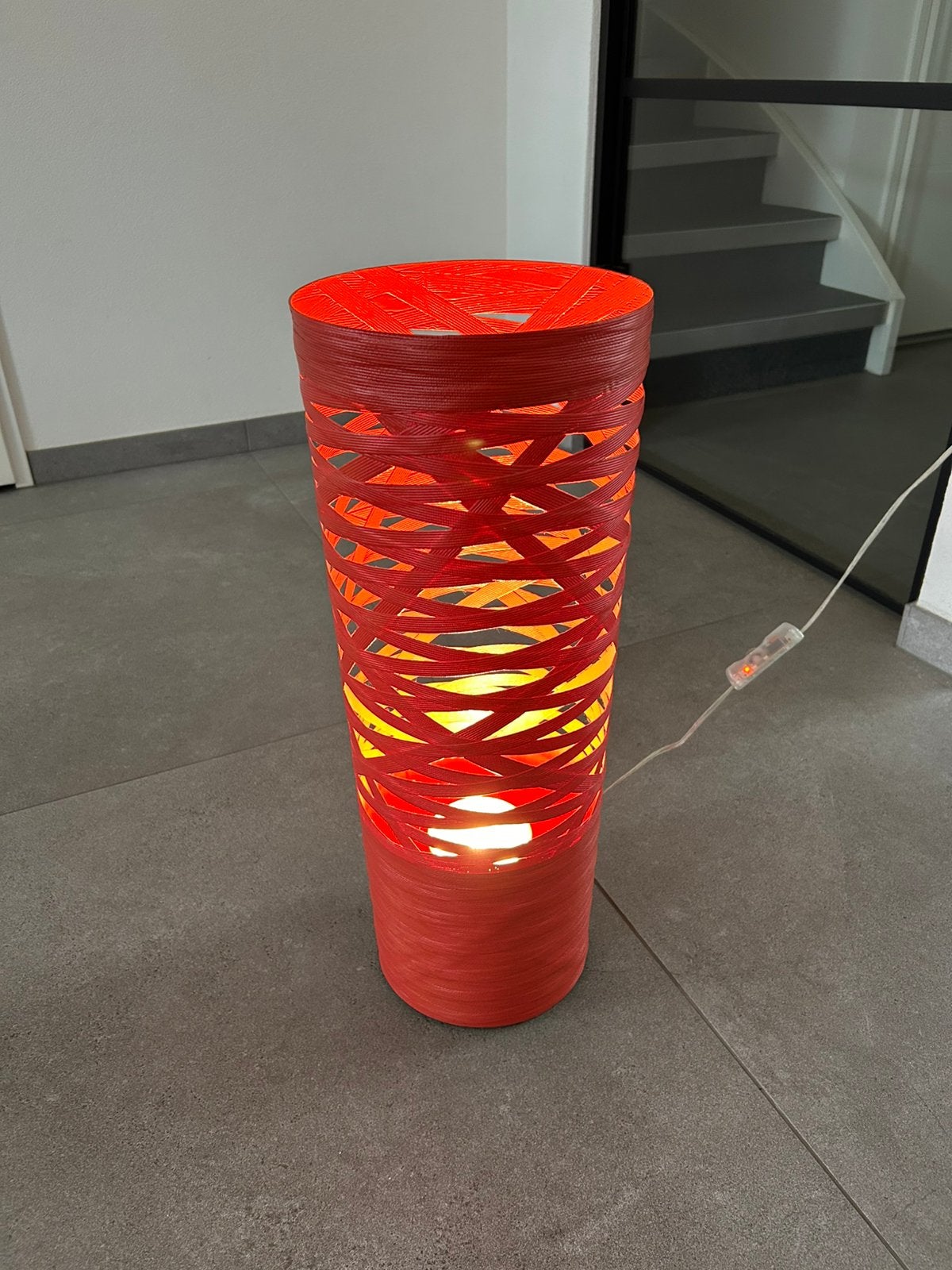 Foscarini Tress rode design dimbare lamp, Ophalen, Zo goed als nieuw, Metaal