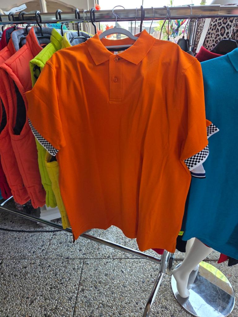 Stijlvolle polo met korte mouwen, Maat 42/44 (L), Oranje, Ophalen of Verzenden, Korte mouw