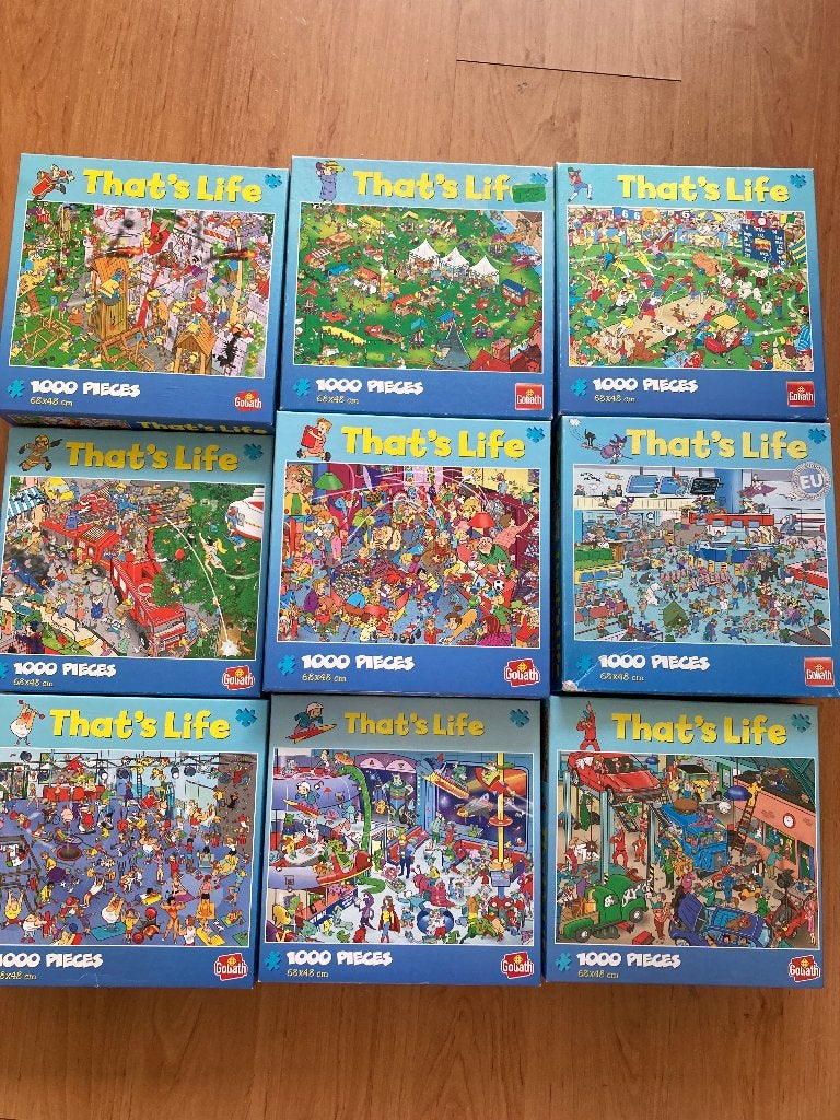 9x That's Life puzzels 1000 stukjes - Los of set, Ophalen of Verzenden, 500 t/m 1500 stukjes, Zo goed als nieuw, Legpuzzel