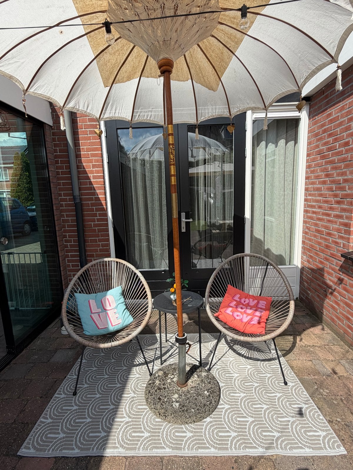 Twee lounge Tuinstoelen, Ophalen, Gebruikt, Kunststof