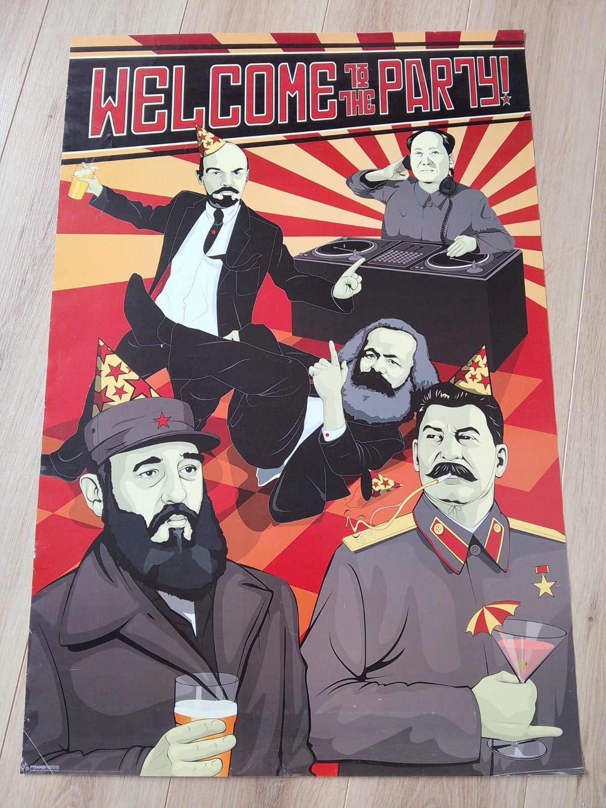 Welcome to the Party! Poster - Communistische Leiders, Verzamelen, Ophalen of Verzenden, A1 t/m A3, Overige onderwerpen, Rechthoekig Staand
