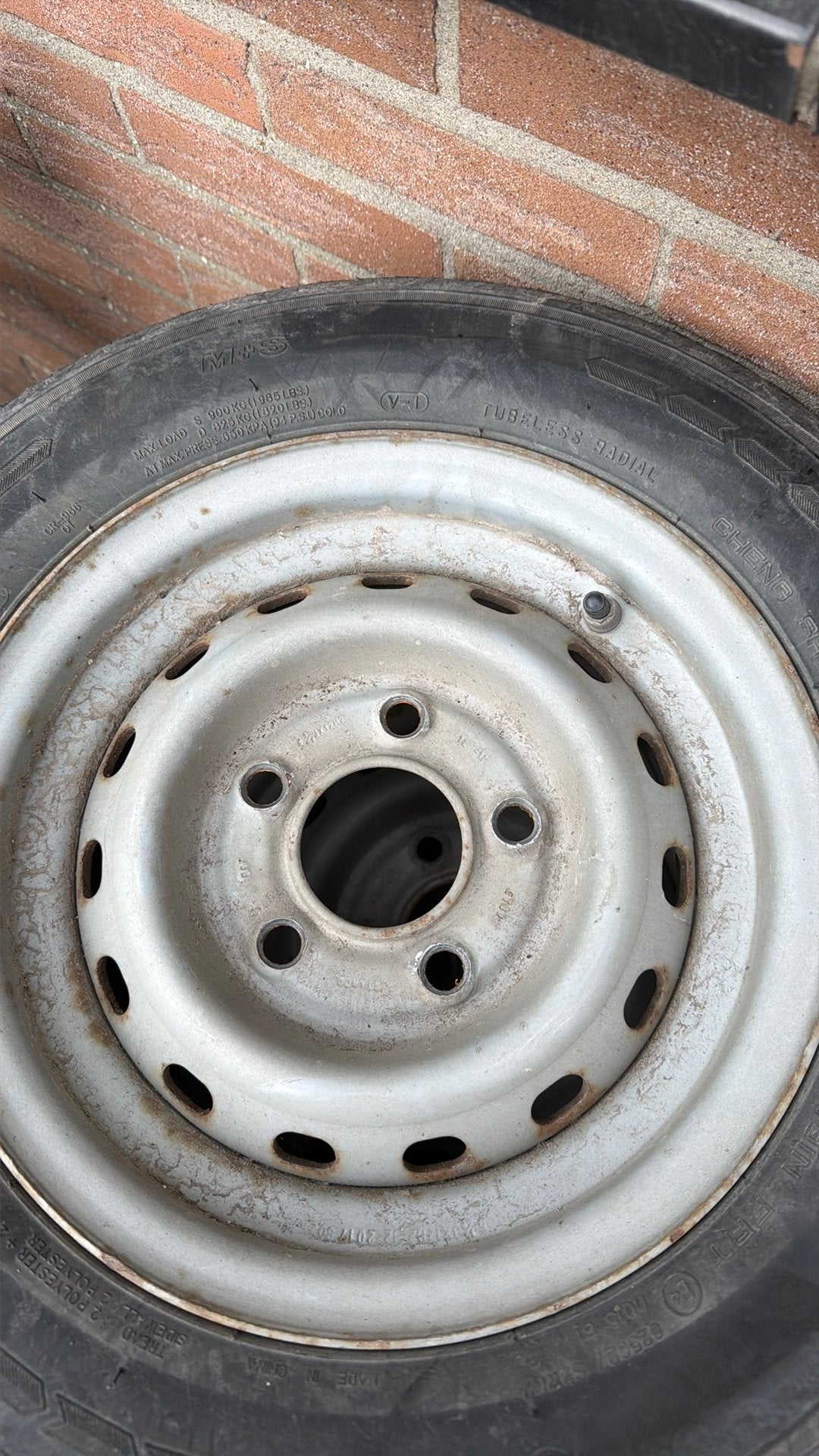 3 aanhangerbanden met velg 185/60 r12, Ophalen, Gebruikt, ., .