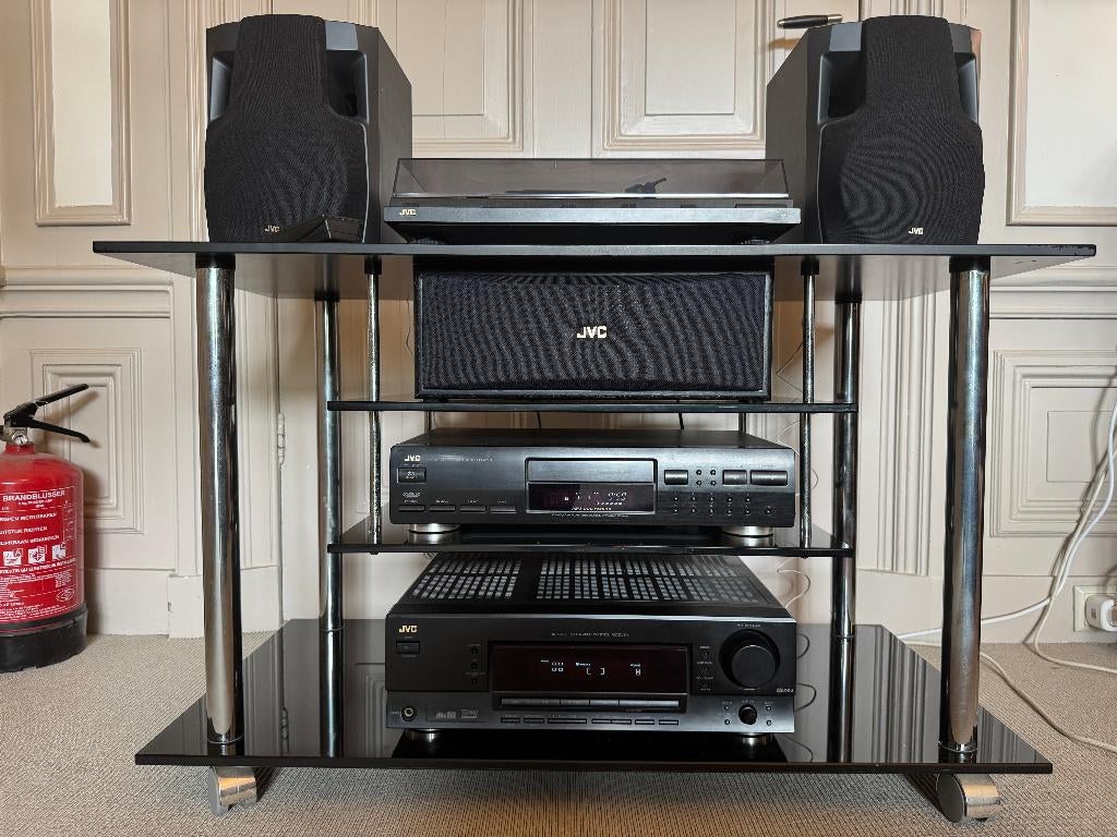 JVC STEREOSET PLATENSPELER CD-SPELER RECEIVER jaren '90, Ophalen, Gebruikt, JVC, Tuner of Radio
