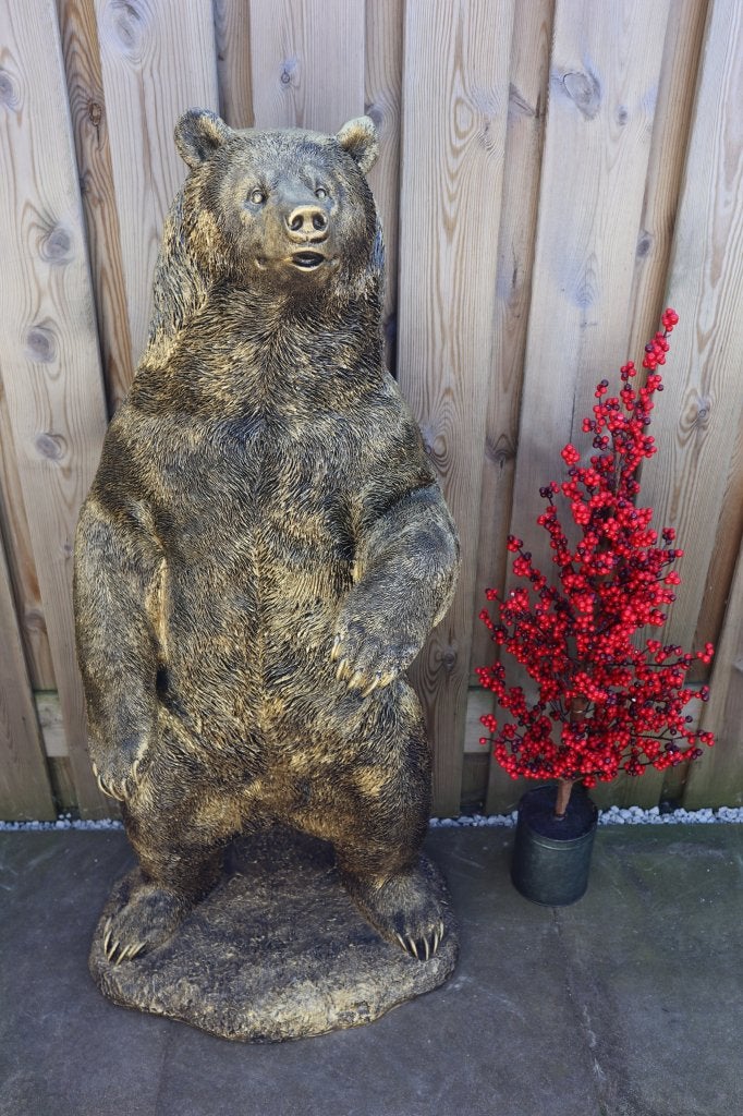 Beer beeld goud 119 cm | tuinbeeld & woondecoratie, Dierenbeeld, Kunststof, -, -