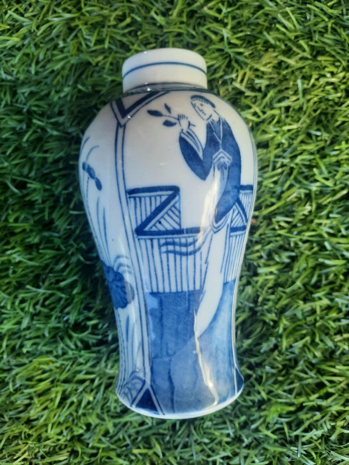 Antieke Chinese Blauw-Witte Porseleinen Vaasje, Antiek en Kunst, Ophalen of Verzenden