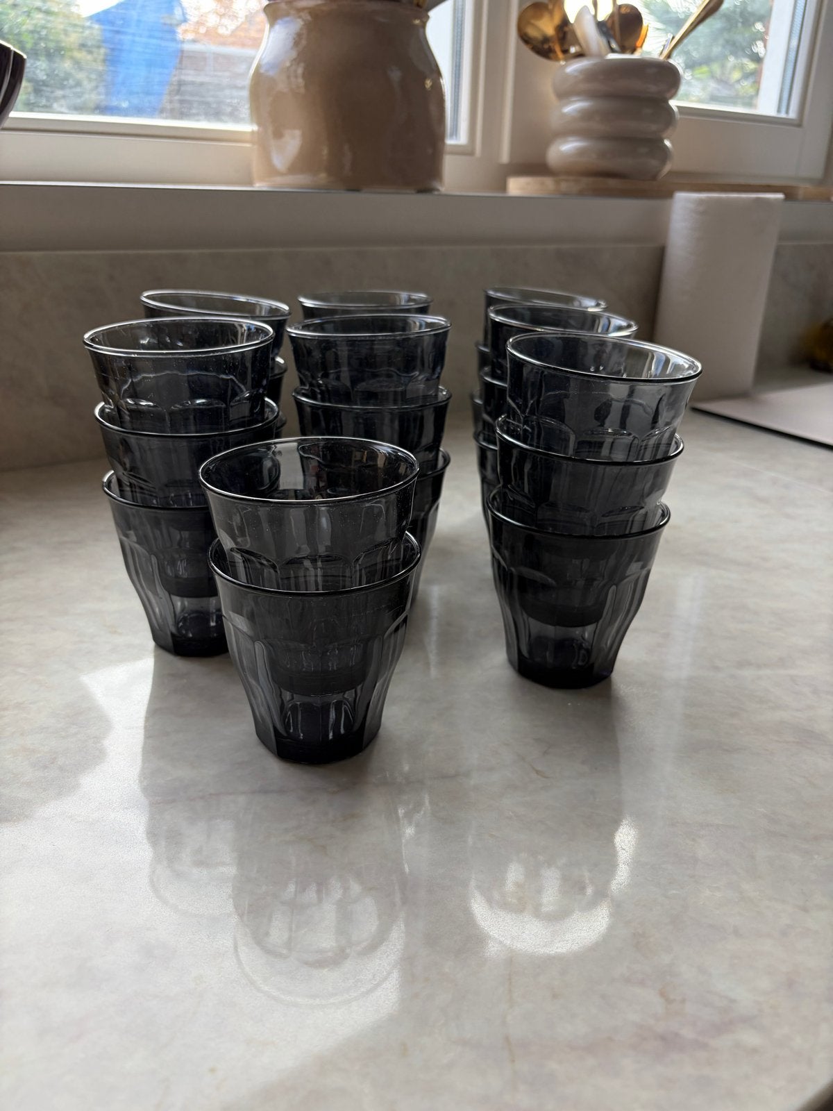 Duralex Picardie glazen - 23 stuks, rookgrijs, Ophalen, Zo goed als nieuw, Zwart, Nvt