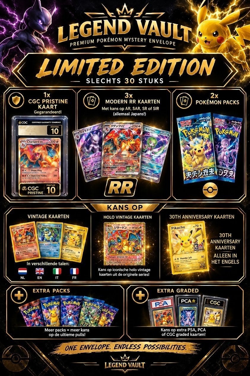 LEGEND VAULT Mystery Envelope — Guaranteed CGC Pristine 10, Ophalen of Verzenden, Zo goed als nieuw, Booster, Foil