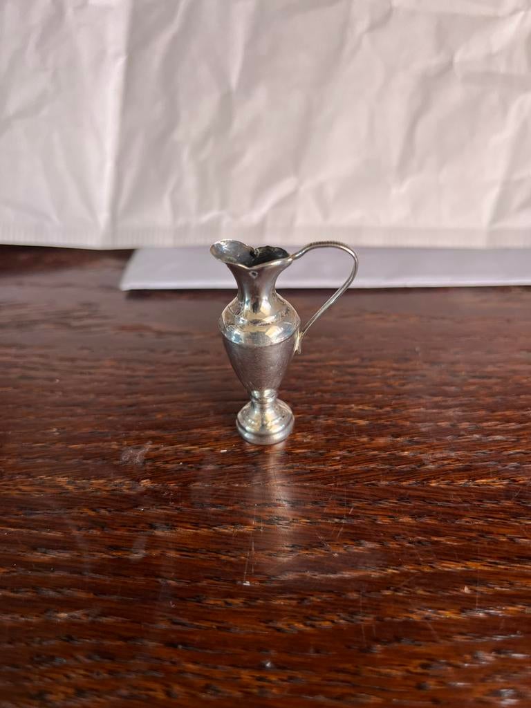 Miniatuur kannetje van zilver, Antiek en Kunst, Antiek | Goud en Zilver, Ophalen of Verzenden, Zilver